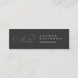 Mini Monogramme gris maigre Carte de visite clair