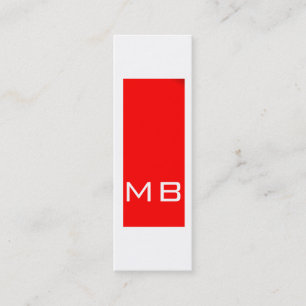 Mini Monogramme simple clair Carte de visite rouge maig