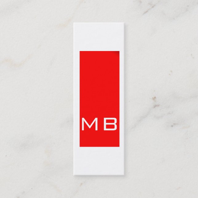 Mini Monogramme simple clair Carte de visite rouge maig (Devant)