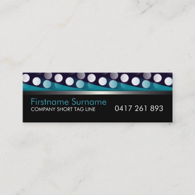 Mini Motifs funky Turquoise blanc sur Carte de visite n (Devant)
