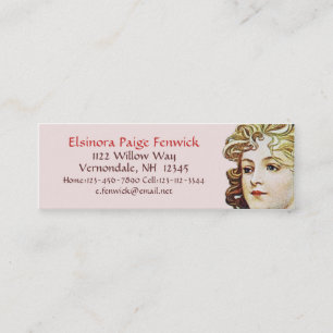 Mini Mucha Art Nouveau Signet Skinny Carte de visite