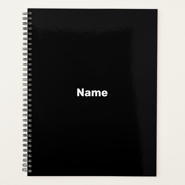 Mini-noir nom personnalisé texte année monogramme (Devant)
