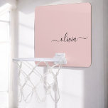 Mini-panier De Basket Blush Dusty rose moderne Script Girl Monogramme No<br><div class="desc">Blush Dusty Rose Simple Script Monogramme Nom Mini Basketball Hoop. Cela rend le cadeau parfait pour 16 ans,  mariage,  douche nuptiale,  anniversaire,  baby shower ou bachelorette pour quelqu'un qui aime le luxe glam et les styles chic.</div>