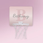 Mini-panier De Basket Joli Monogramme rose personnalisable et votre nom<br><div class="desc">Monographie mignonne et girly.</div>