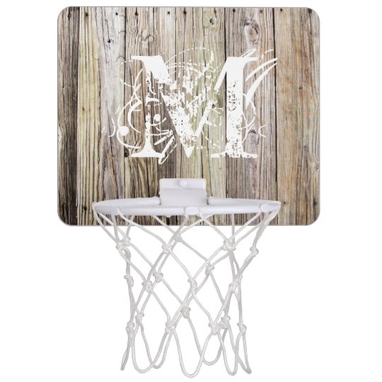 Fabriquer Un Panier De Basket En Bois Mini-panier De Basket Mini but décoré d'un monogramme en bois rustique