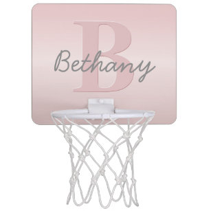 Mini-panier De Basket Monogramme rose personnalisé et votre nom