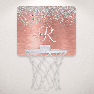 Mini-panier De Basket Rose Gold brossé Parties scintillant métallique No