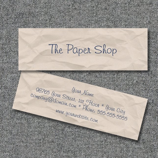 Mini Papier Froissé Écriture à la Main Carte de Visite  (Créateur téléchargé)