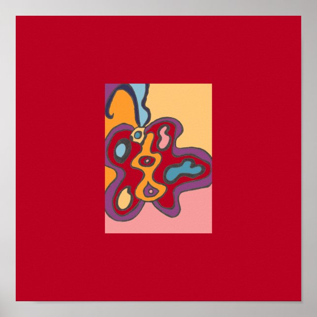 Mini-papillon rouge Impression 12x12 (Devant)