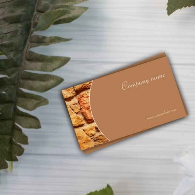 Mini photo en pierre beige QR Carte de visite (Créateur téléchargé)