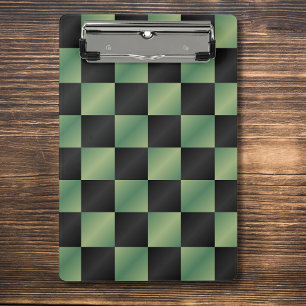Mini Porte-bloc À damiers moderne vert olive noir dégradé