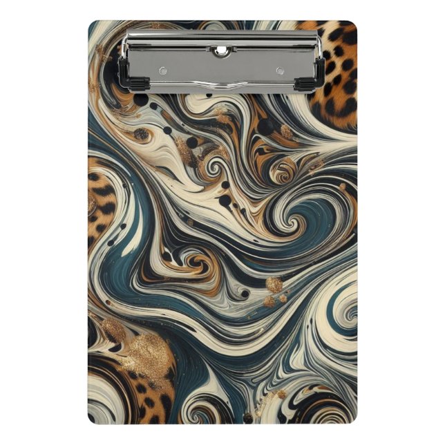 Mini Porte-bloc Abstract Leopard Print Swirl (Devant)