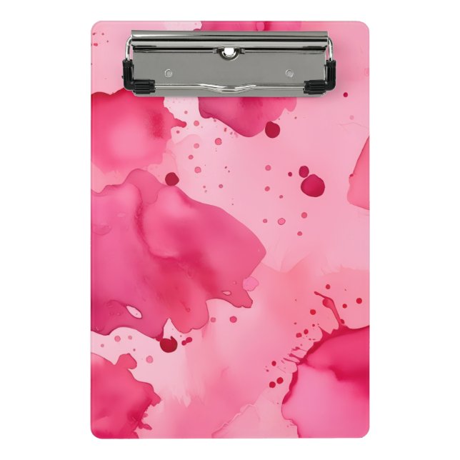 Mini Porte-bloc Abstrait rose sur rose  (Devant)