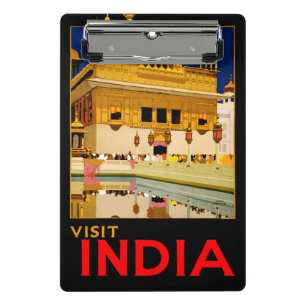 Mini Porte-bloc Affiche de voyage Inde art indien vintage