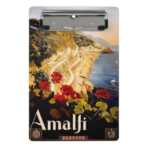 Mini Porte-bloc Affiches d'art graphique de voyage vintage Amalfi 