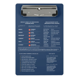 Mini Porte-bloc Agent de signature de notaire mobile légal bleu ma