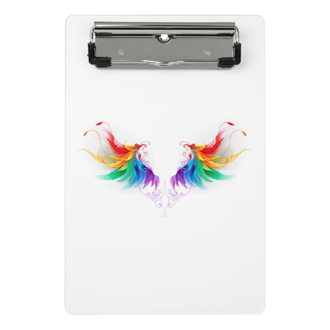 Mini Porte-bloc Ailes fluffy arc-en-ciel (Devant)
