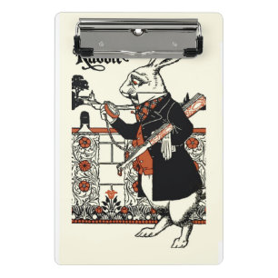 Mini Porte-bloc Alice Lapin Blanc Classique Wonderland 
