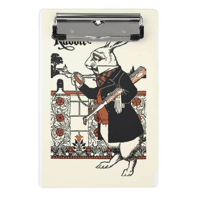 Mini Porte-bloc Alice Lapin Blanc Classique Wonderland  (Devant)