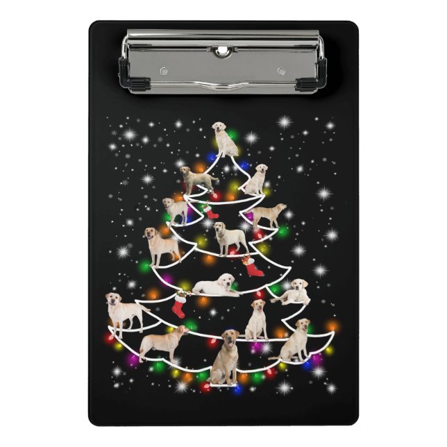 Mini Porte-bloc Amoureux des chiens | Arbre de Noël du Labrador (Devant)