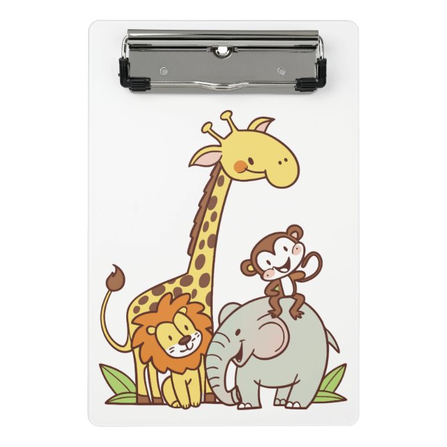 Mini Porte-bloc Animaux caricaturaux mignons - Giraffe, Lion & Sin (Devant)