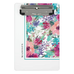 Mini Porte-bloc Aquarelle colorée feminine motif floral