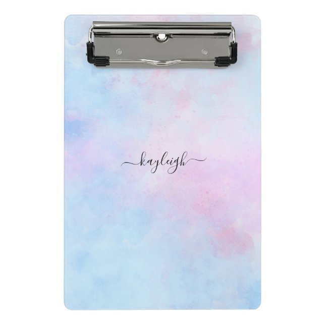 Mini Porte-bloc Aquarelle Dreamy Rose bleu turquoise (Devant)
