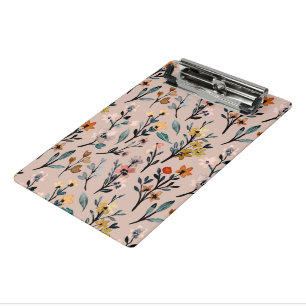 Mini Porte-bloc Aquarelle florale Boho Rose Dusty personnalisée