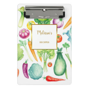 Mini Porte-bloc Aquarelle moderne légumes recettes d'or blanc