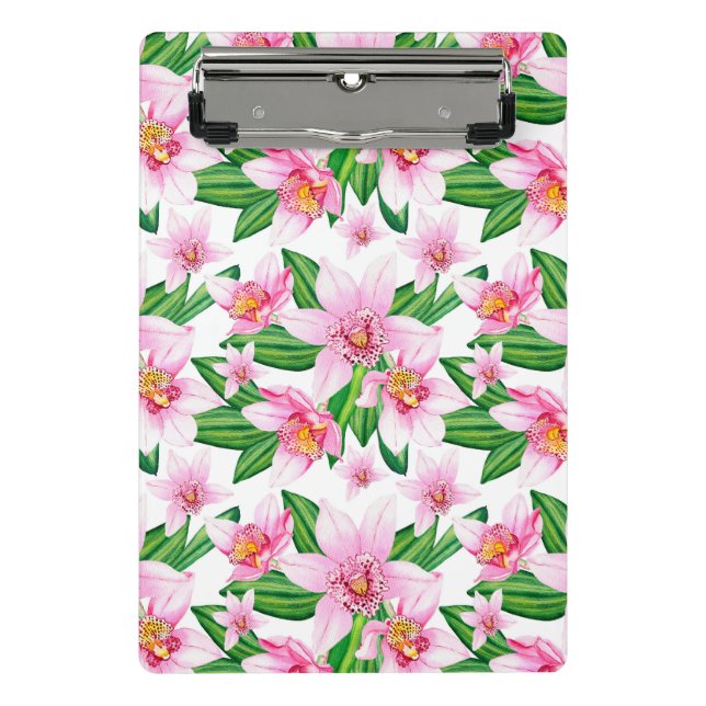 Mini Porte-bloc Aquarelle Orchidées Design 12 (Devant)