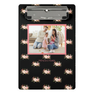 Mini Porte-bloc Aquarelle rose Chic Motif Floral Famille Photo