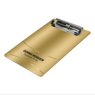 Mini Porte-bloc Arrière - plan en or métallique et cadre rayé