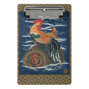 Mini Porte-bloc Art japonais vintage représentant un coq dragon