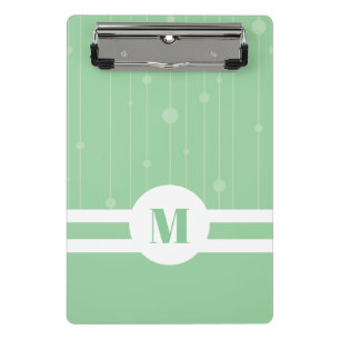 Mini Porte-bloc Bandes vert à la menthe monogramme pastel moderne