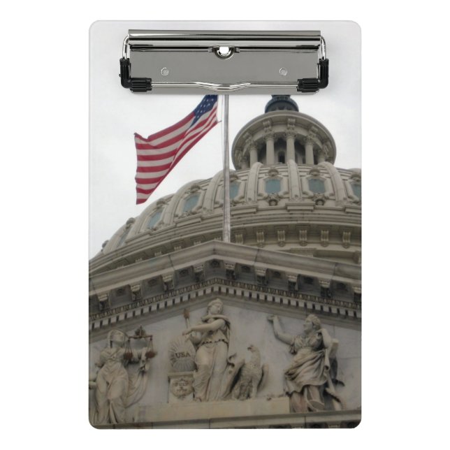 Mini Porte-bloc Bâtiment de capitol des USA avec le drapeau (Devant)