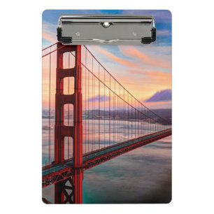Mini Porte-bloc Beau coucher du soleil d'hiver chez golden gate