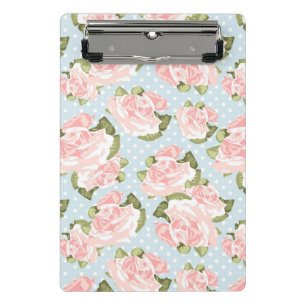 Mini Porte-bloc Beau motif de rose avec le pois bleu