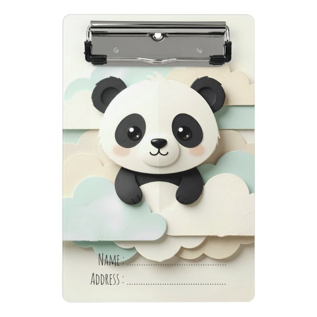 Mini Porte-bloc Bébé Panda plié | Origami mignon  (Devant)