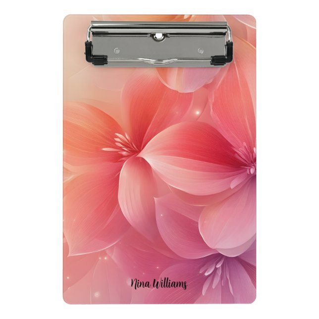 Mini Porte-bloc Belle Fleur rose romantique (Devant)