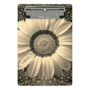 Mini Porte-bloc Belle fleur vintage sur Monogramme arrière - plan