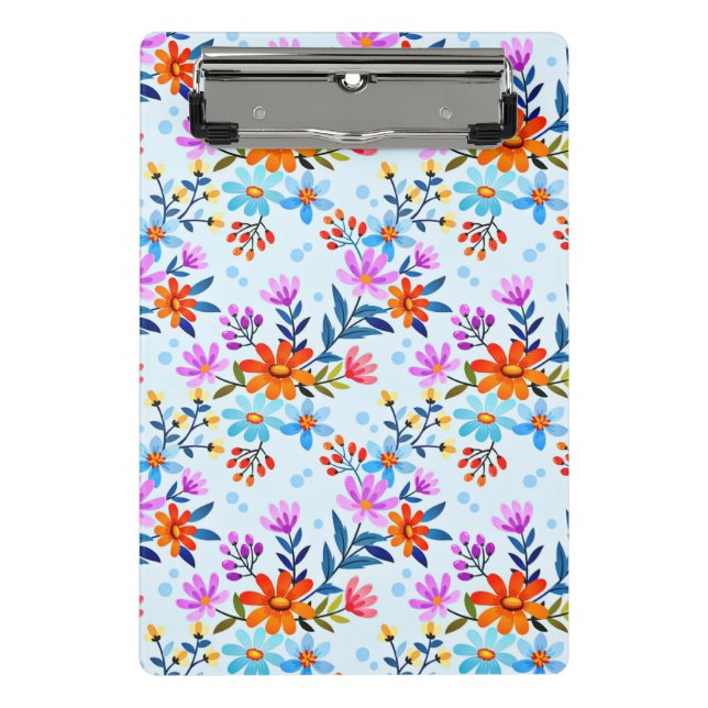Mini Porte-bloc Belles Fleurs Et Motif Feuille (Devant)