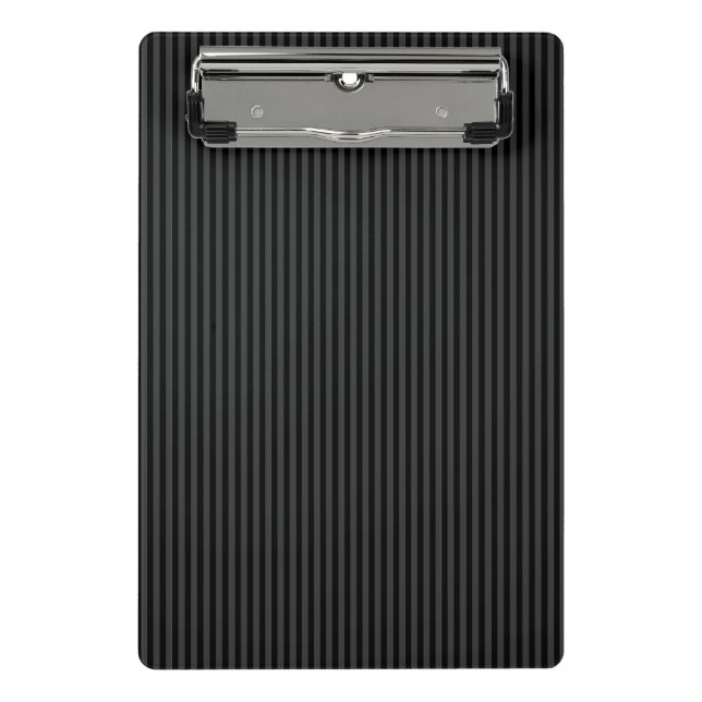 Mini Porte-bloc Black & Smoky Black Narrow Vertical Stripes (Devant)