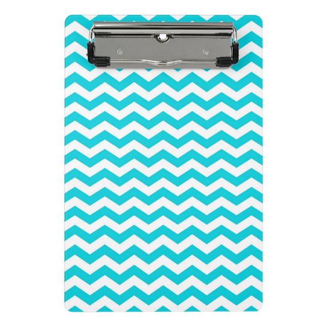 Mini Porte-bloc Blanc et motif de zigzag d'Aqua (Devant)