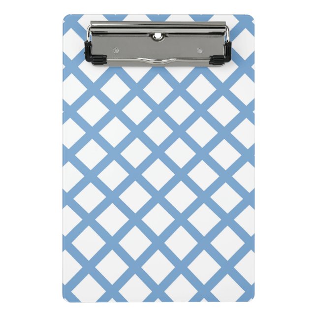 Mini Porte-bloc Bleu Blanc Arlequin Diamond Motif (Devant)