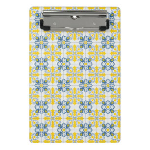 Mini Porte-bloc Bleu et jaune joli carrelage portugais motif