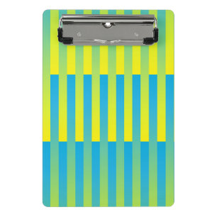 Mini Porte-bloc Bleu Jaune Vert Motif Rayé