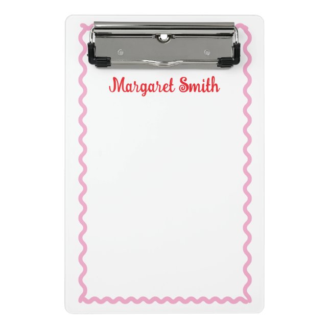 Mini Porte-bloc Blocs-notes personnalisés avec monogramme et bordu (Devant)