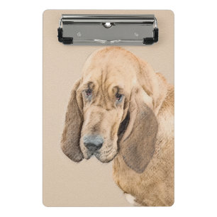 Mini Porte-bloc Bloodhound Peinture - Joli chien d'origine art