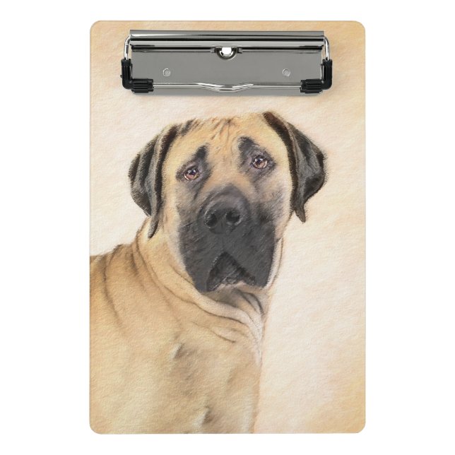 Mini Porte-bloc Boerboel Peinture - Cute Original Chien Art (Devant)