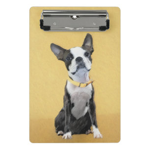 Mini Porte-bloc Boston Terrier Peinture - Cute Original Chien Art